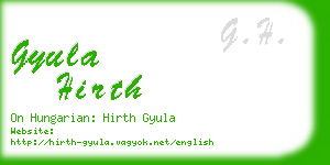 gyula hirth business card